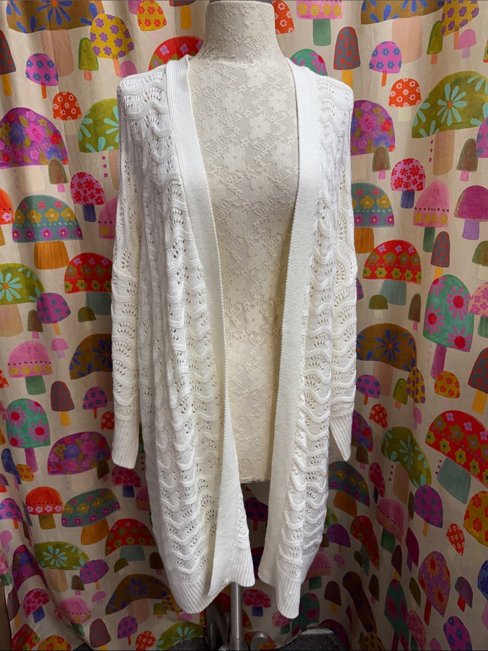 LC Lauren Conrad Open-Front Lace Knit Cardigan. 2X